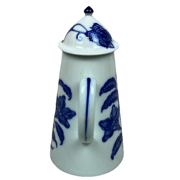 Mottahedeh Imperial Blue Porcelain Coffee Pot 10” Ming Dynasty Design - Picture 2 of 8